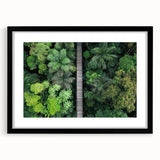 Black landscape bridge frame with a mat, showcasing a modern design ideal for home decor. Perfect for displaying artwork or photographs, adding an elegant touch to any room.