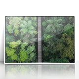 Framed acrylic artwork showcasing a stunning landscape bridge design, featuring vibrant colors and intricate details, ideal for modern home decor.
