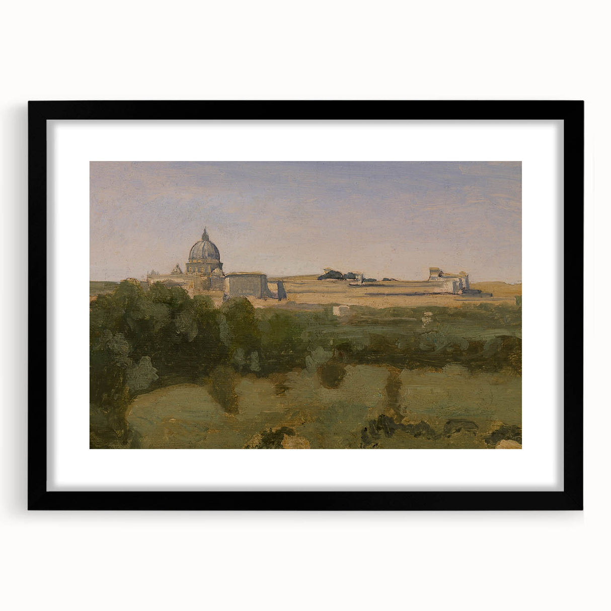 Realism Art Prints - View of Rome from Monte Pincio Landscape Canvas