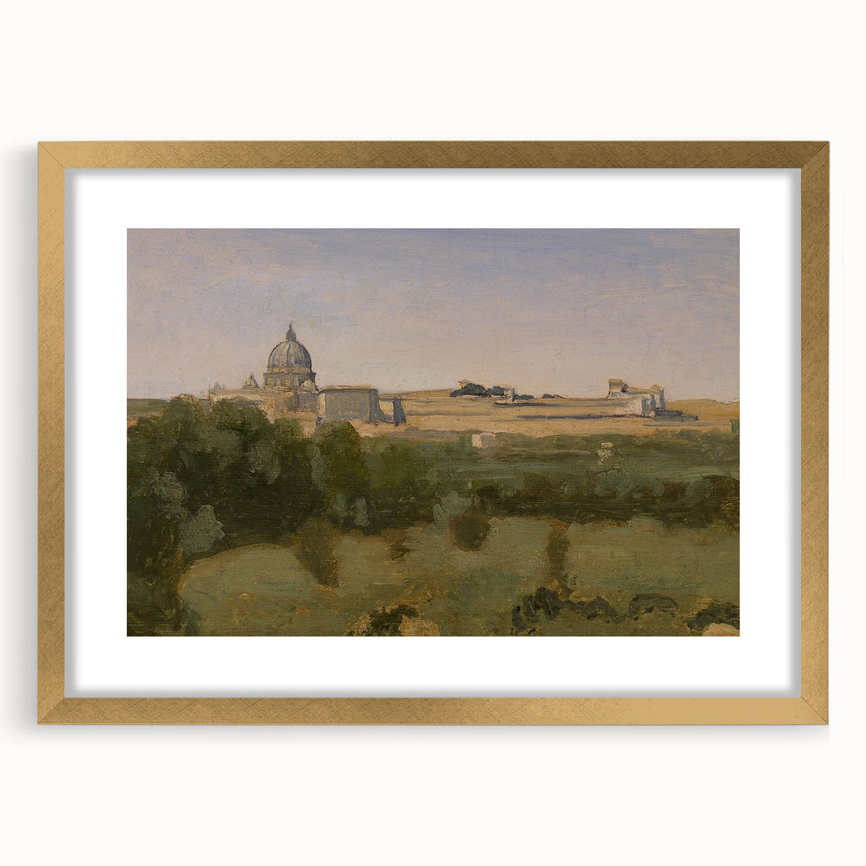 Realism Art Prints - View of Rome from Monte Pincio Landscape Canvas