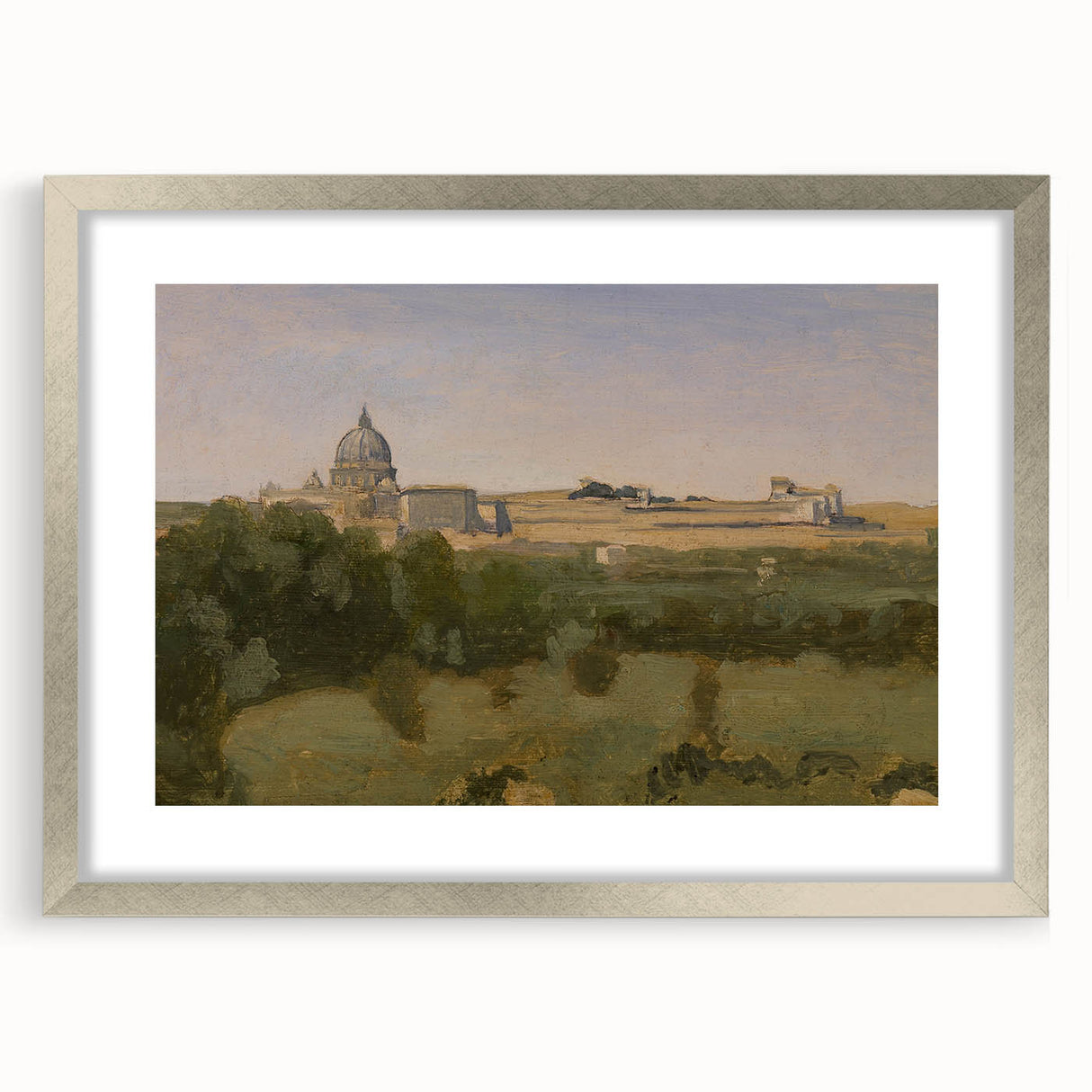 Realism Art Prints - View of Rome from Monte Pincio Landscape Canvas