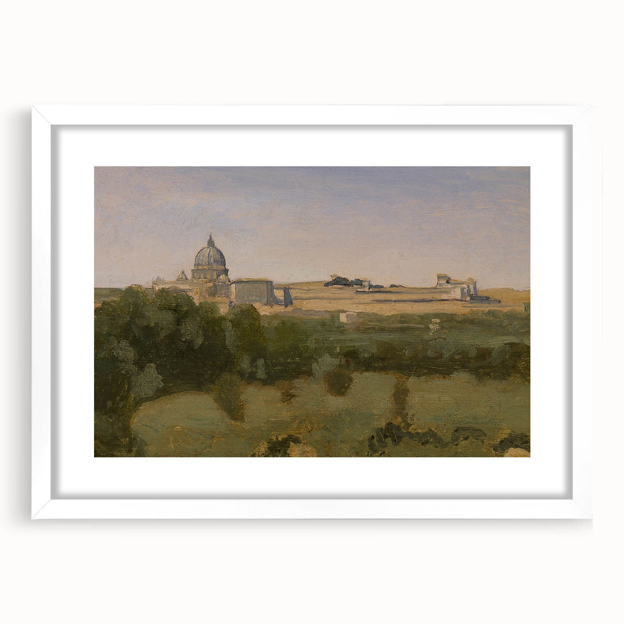 Realism Art Prints - View of Rome from Monte Pincio Landscape Canvas