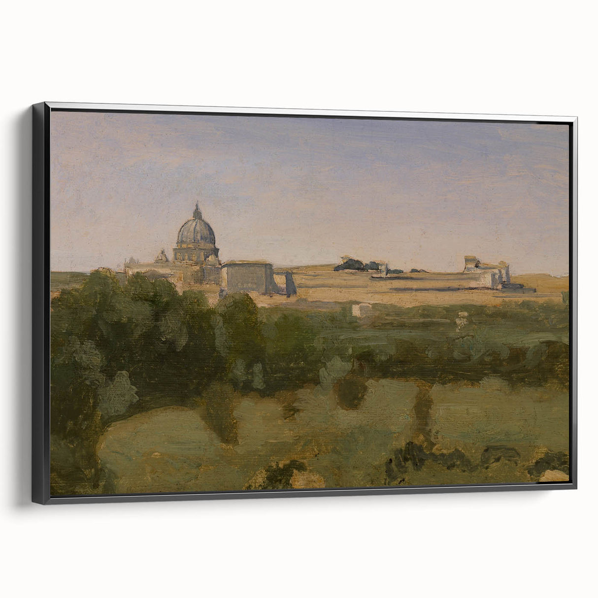 Realism Art Prints - View of Rome from Monte Pincio Landscape Canvas