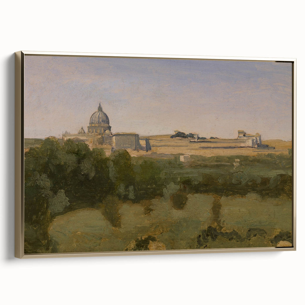 Realism Art Prints - View of Rome from Monte Pincio Landscape Canvas