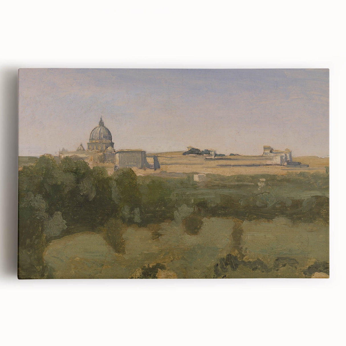 Realism Art Prints - View of Rome from Monte Pincio Landscape Canvas
