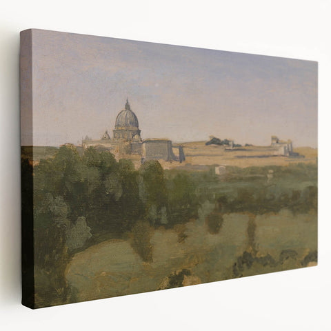 Realism Art Prints - View of Rome from Monte Pincio Landscape Canvas