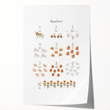 Numbers and Shapes Wall Art - Farm-Themed Counting Poster