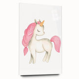 Nursery Wall Art – Elegant Pink Unicorn Illustration for Kids