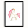 Nursery Wall Art – Elegant Pink Unicorn Illustration for Kids