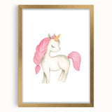 Nursery Wall Art – Elegant Pink Unicorn Illustration for Kids
