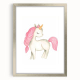 Nursery Wall Art – Elegant Pink Unicorn Illustration for Kids
