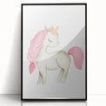Nursery Wall Art – Elegant Pink Unicorn Illustration for Kids