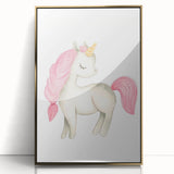 Nursery Wall Art – Elegant Pink Unicorn Illustration for Kids