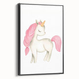 Nursery Wall Art – Elegant Pink Unicorn Illustration for Kids