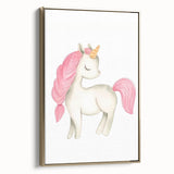 Nursery Wall Art – Elegant Pink Unicorn Illustration for Kids