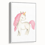 Nursery Wall Art – Elegant Pink Unicorn Illustration for Kids