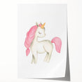 Nursery Wall Art – Elegant Pink Unicorn Illustration for Kids
