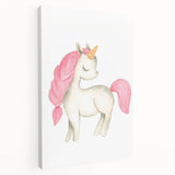 Nursery Wall Art – Elegant Pink Unicorn Illustration for Kids