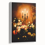 Vintage poster art of autumn trees on extra-large framed canvas in colorful hues, ideal for living room decor.