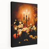 Large, stretched canvas depicting a fall scene in muted orange and brown tones, suitable for kitchen wall art.