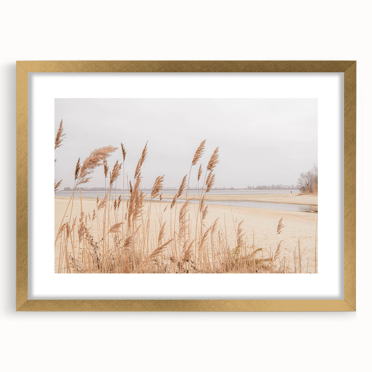 Extra large abstract art print with textured design in vibrant gold and white tones on a framed canvas.