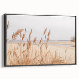 Black and white vintage poster art of a summer landscape on framed canvas, ideal for bedroom wall decor.