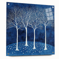 Acrylic Dining Room Artwork – Blue & White Tree Canvas Print