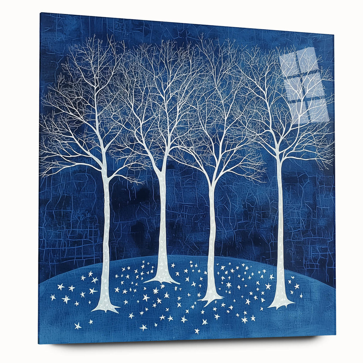 Acrylic Dining Room Artwork – Blue & White Tree Canvas Print