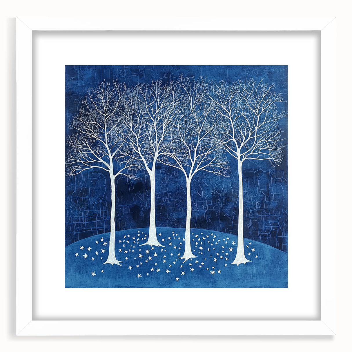Acrylic Dining Room Artwork – Blue & White Tree Canvas Print