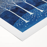 Acrylic Dining Room Artwork – Blue & White Tree Canvas Print