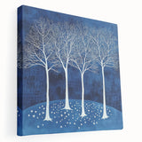 Acrylic Dining Room Artwork – Blue & White Tree Canvas Print
