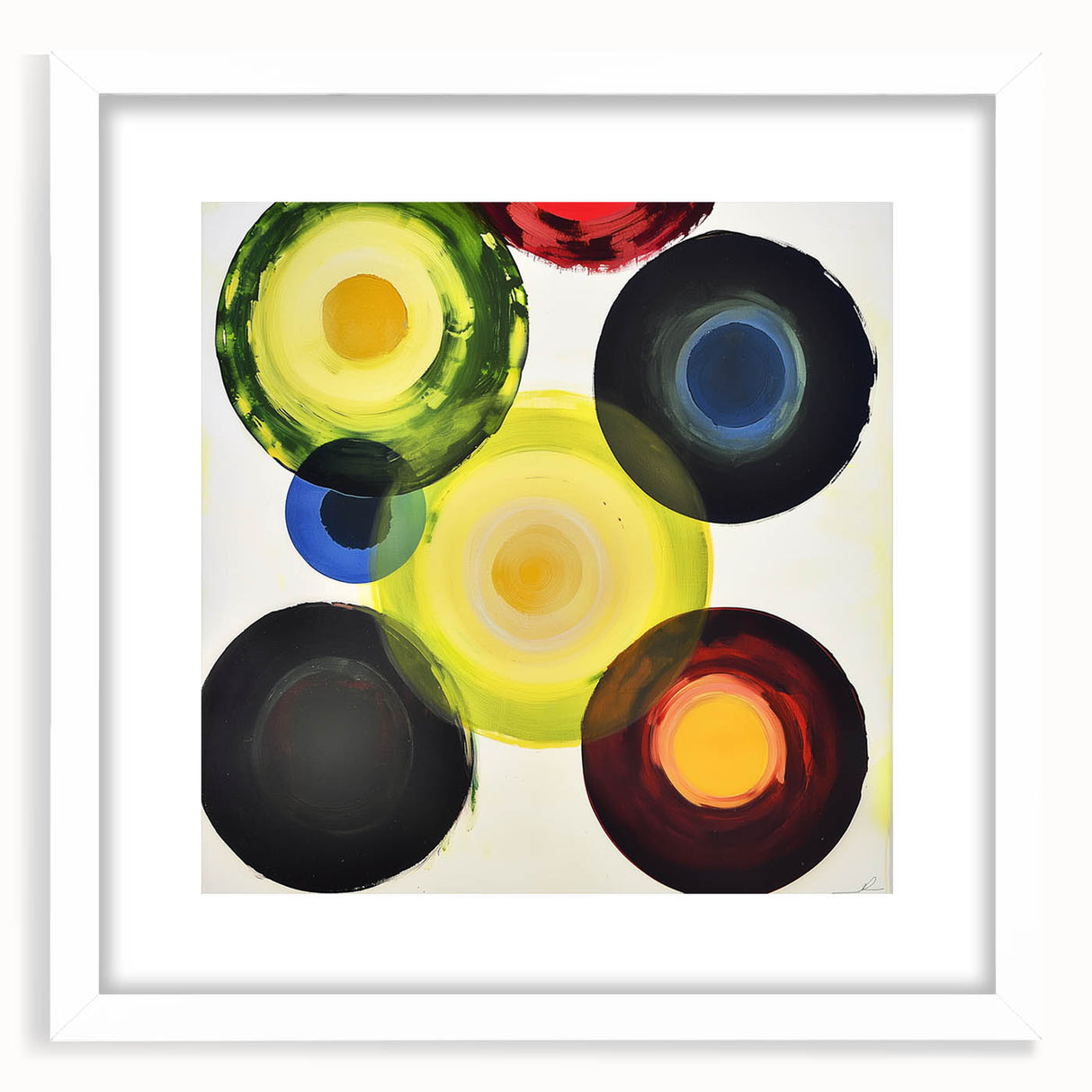 Vibrant Abstract Circles Living Room Wall Art – Modern Canvas
