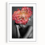 Abstract figurative frame with a white mat, showcasing modern art design; perfect for contemporary decor or gallery displays, enhancing visual appeal in any space.