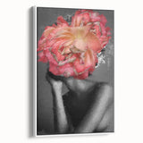 Abstract figurative framed canvas artwork showcasing fluid shapes in soft hues of white and gray, adding a modern touch to home decor, perfect for contemporary spaces.