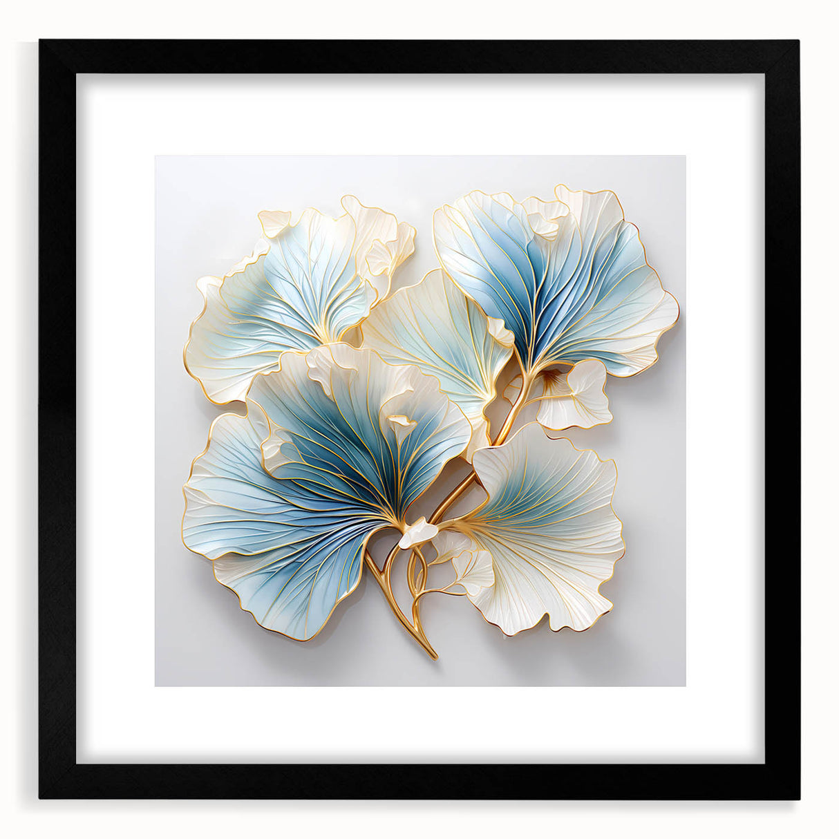 Abstract floral wall art framed in black, featuring vibrant colors and intricate designs, enhancing modern decor with a stylish touch. Perfect for living rooms or offices.