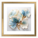 Abstract floral wall art framed in gold with a white mat, showcasing vibrant colors and intricate patterns, ideal for modern home decor and interior design.