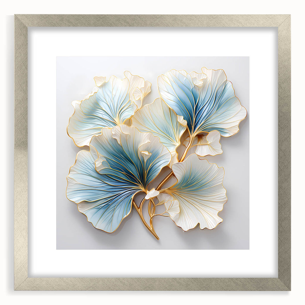 Abstract floral wall art framed in silver with a mat, showcasing vibrant colors and intricate designs, perfect for enhancing modern home decor.