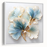 Framed canvas wall art featuring abstract floral designs in vibrant colors, displayed from the side to highlight the depth and texture of the artwork.