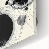 Geometric Abstract Wall Decor – Black Ink Planetary Motion Art