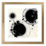 Geometric Abstract Wall Decor – Black Ink Planetary Motion Art