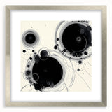 Geometric Abstract Wall Decor – Black Ink Planetary Motion Art