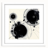 Geometric Abstract Wall Decor – Black Ink Planetary Motion Art