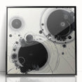 Geometric Abstract Wall Decor – Black Ink Planetary Motion Art