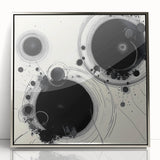 Geometric Abstract Wall Decor – Black Ink Planetary Motion Art