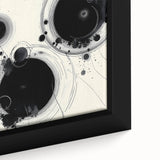 Geometric Abstract Wall Decor – Black Ink Planetary Motion Art