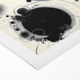 Geometric Abstract Wall Decor – Black Ink Planetary Motion Art