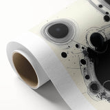 Geometric Abstract Wall Decor – Black Ink Planetary Motion Art