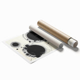 Geometric Abstract Wall Decor – Black Ink Planetary Motion Art