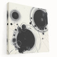 Geometric Abstract Wall Decor – Black Ink Planetary Motion Art