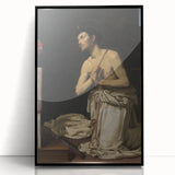 Baroque Art of Saint in Prayer with Crucifix - Classic Prints